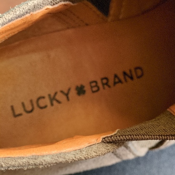 Lucky Brand Shoes Womens LK-Pogan Gray 7.5 Suede Ankle Boot Stretch Comfort - Picture 10 of 11